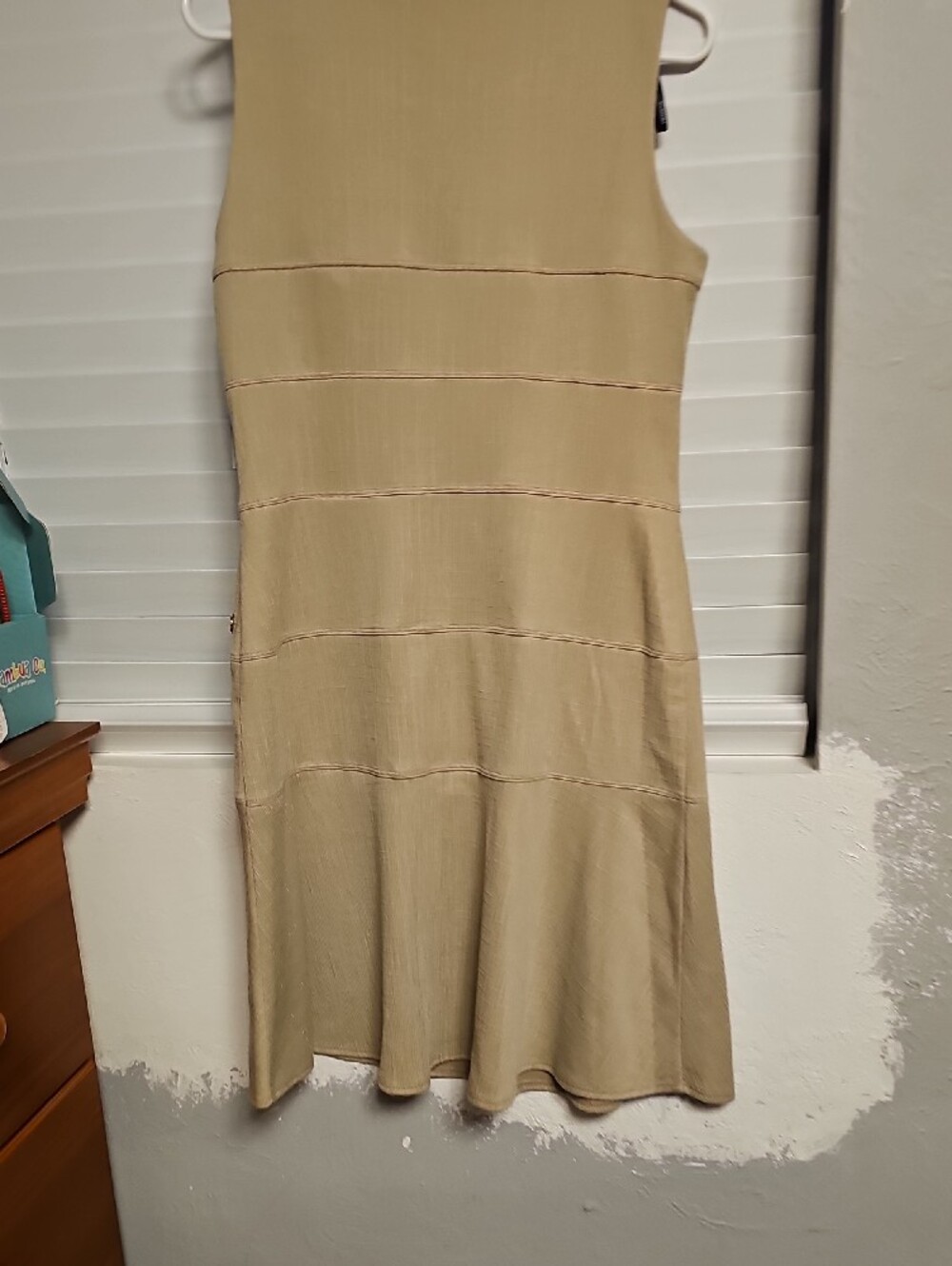 Enfocus Studio Taupe Sleeveless Midi Dress with Side Button Trim - Picture 7 of 8